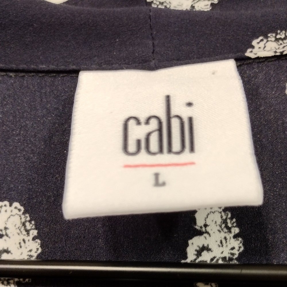 Cabi Momento Blouse Women's L Blue White Casual Comfy Retro 90s Beach Vacation - Picture 9 of 10